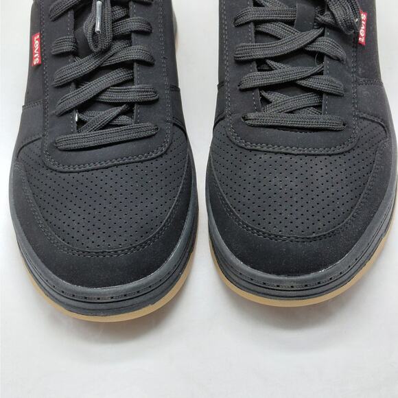 Levi's Drive Lo Mens Sneakers Size 11.5 Black Gum Sole Low Top Lace Up Casual - Picture 6 of 10